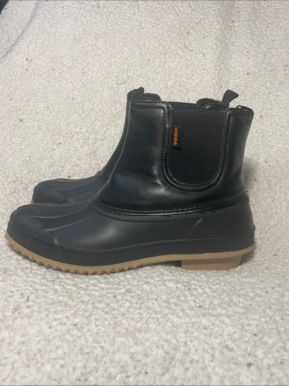 HISEA Black Insulated Waterproof Slip-On Rain / Outdoor Chelsea Boot Size 9